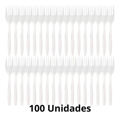 Tenedor Plástico Desechable Blanco X 100 Unidades