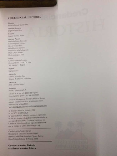 Imagen 3 de 5 de Instituciones De Colombia - Credencial Historia