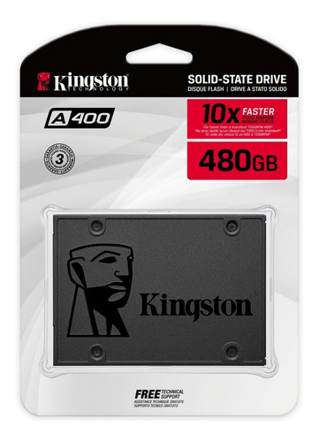 Imagen 4 de 5 de Disco Rígido Sólido Kingston 480gb Ssd Now A400 Sata3 2.5