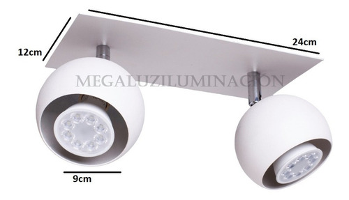 Imagen 3 de 9 de Aplique 2 Luces Bocha Movil Ng - Bl Texturado Apto Led