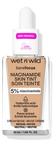 Base Maquillaje Wet N Wild Skin Tint Acido Hialuronico 5%nia Tono Cream Beige
