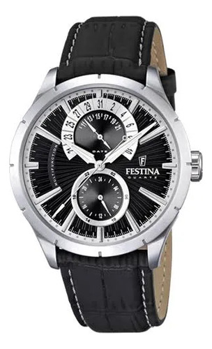Reloj Festina F16573/3 Original Negro Plateado Negro (Usado)
