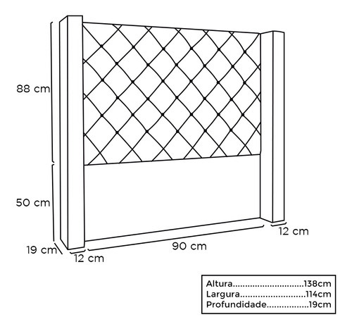 Cabeceira Para Cama Box Solteiro 90 Vicenza Linho Pallazio Cor Areia