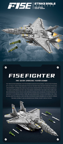 C Modelo De Juguete De Bloques De Construcción F-15 Strike