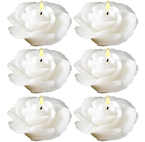 Biedermann & Sons Candles Flotantes En Forma De Rosa En Blan