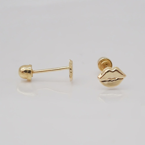 Amor Eterno - Broqueles Boca / Beso / Aretes / Oro 10k