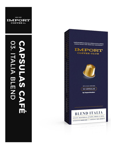 Cápsulas Nespresso Compatibles Import Coffee Blend Italia