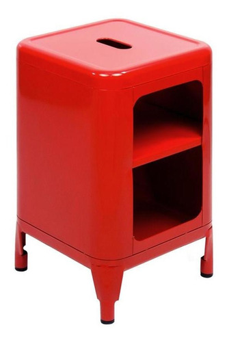Estante De Cabeceira 2 Andares Tolix Metal Closet Vermelho