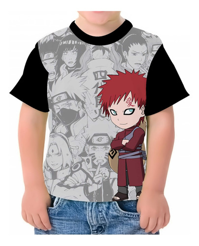 Camiseta Cauton Geek Anime Naruto Gaara Do Deserto 04