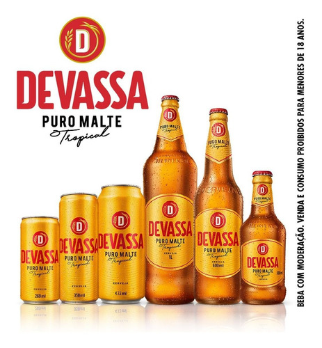Cerveja Puro Malte Lata 473ml Pacote Com 12 Unidades Devassa