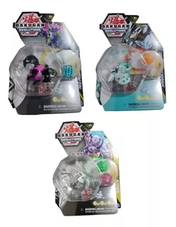 Bakugan Platinum Power Up 3 Pack 9 Bakugans Sharktar Metal