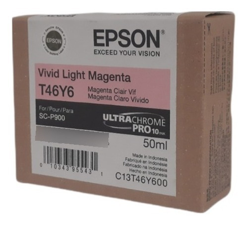 Cartucho Epson Modelo T46y Magenta Light Para P900 (50 M /vc