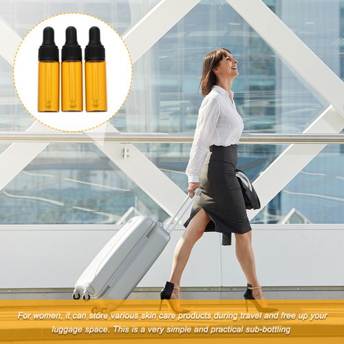 10 Botellas De Aceite Esencial Con Gotero Recargables Trave