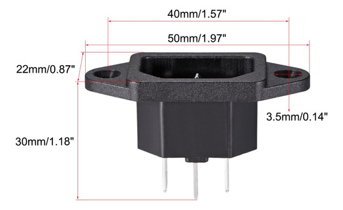Adaptador De Enchufe C14 Ac 250v 10a/5a 3 Pines Iec