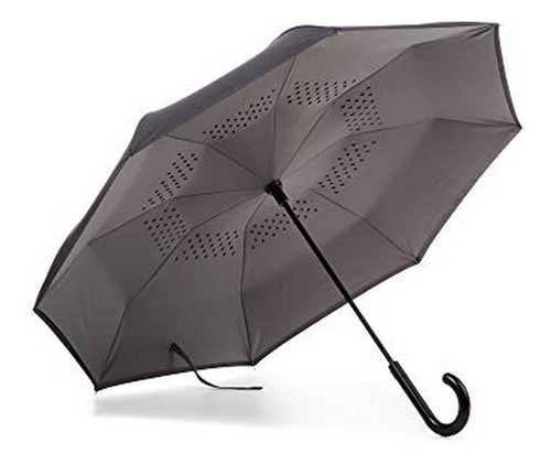 Totes Paraguas Inbrella Reverse Close, Negro - Gris