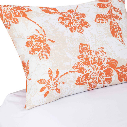 Plumon Reversible 2 Plazas Flores Terracota
