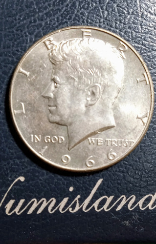 Moneda 1/2 Dolar Ee.uu. 1966. Plata 400. Exc. Estado