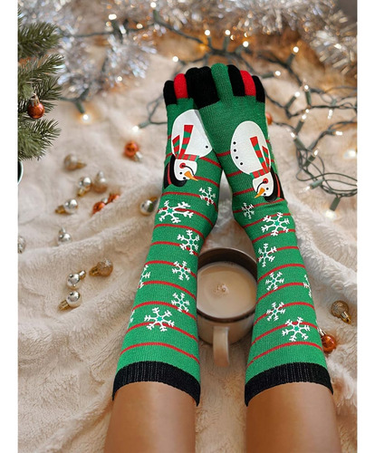 Calcetines Calcetas Largas Unisex Con Diseños Navideños