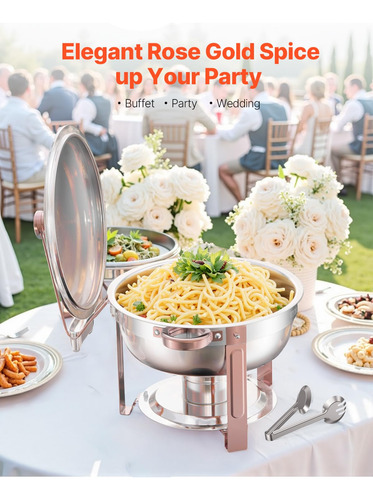 Juego De Platos Para Buffet, De Acero Inoxidable, Vevor, 5 L