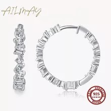 Ailmay-aros De Plata De Primera Ley Y Circón Para Mujer, Are