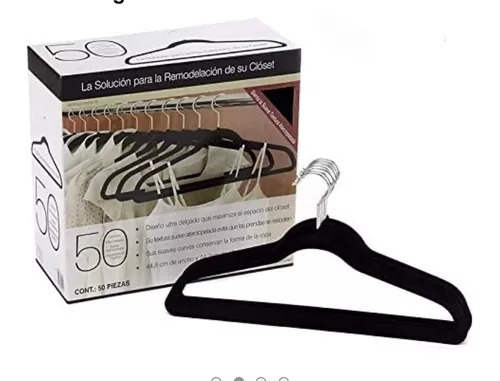 Set De 50 Ganchos Con Terciopelo Cohesion Products Negro