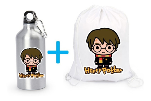 Harry Potter  Combo Tula Deportiva Y Termo Botilito    