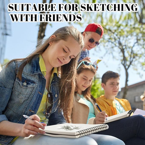 Set De 2pcs Cuaderno Dibujo O Papel Para Acuarelacon Lápiz Color Negro