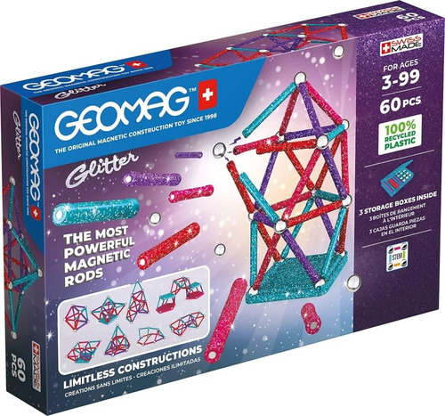 Geomag bloques Magneticos Glitter 60 piezas Cantidad de piezas 60