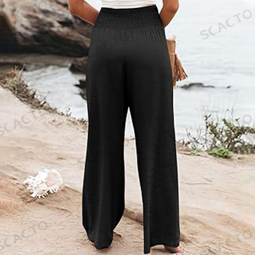 Scacto-pantalones Mujer Cintura Alta Informal Suelta