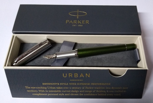 Pluma Estilográfica Parker Urban Premium Green Color de la tinta Azul lavable Color del exterior Verde