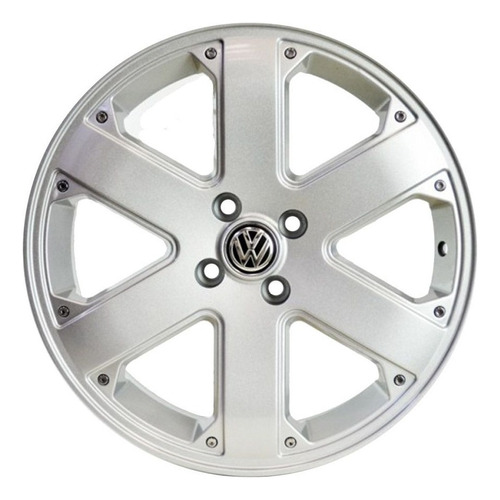 01 Roda Vw Parati Track Field Aro15 4x100 (1 Unid)+bico Cor Prata