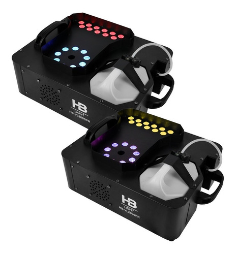 Kit Com 2 Maquinas De Fumaça 2000w Led Co2 Dj Fog Machine