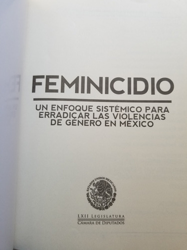 A0 Feminicidio Un Enfoque Sistémico, Camara De Diputados (Usado)