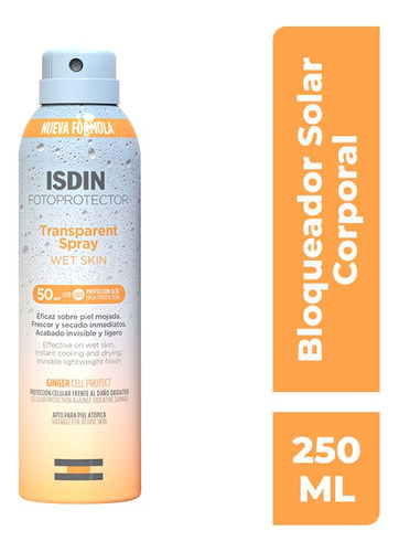 Isdin Fotoprotector Transparent  Wet Skin Spf 50+, 250ml