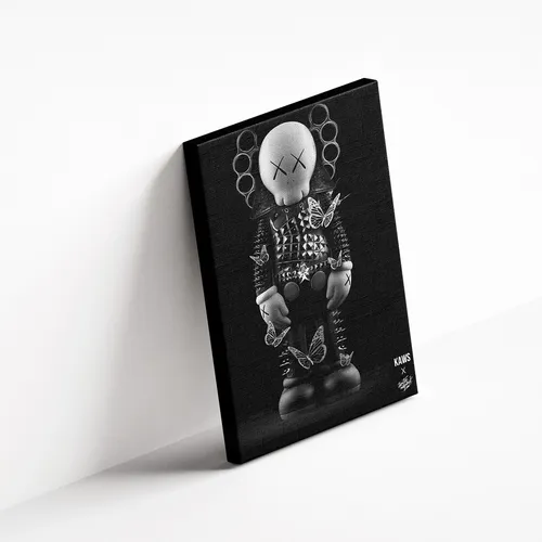 comprar Cuadro Lienzo Canvas 45x60cm Robot Negro Blanco