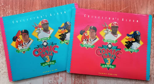 Set 2 Albums 1993 Mlb Baseball Comic Ball 3 Looney Tunes