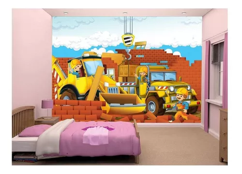 Papel De Parede Infantil Trator Obra Caminhão 9,5m² Azs147