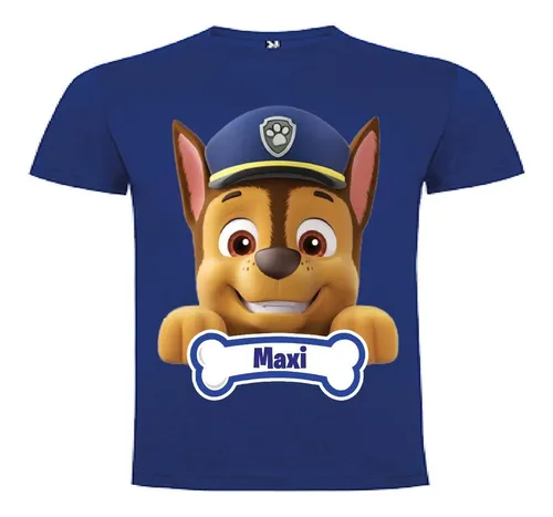 comprar Polera Chase Paw Patrol Niños Personalizada 100% Algodón