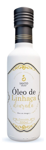 Óleo De Linhaça Dourada Santo Óleo Garrafa 200ml Com Ômega 3