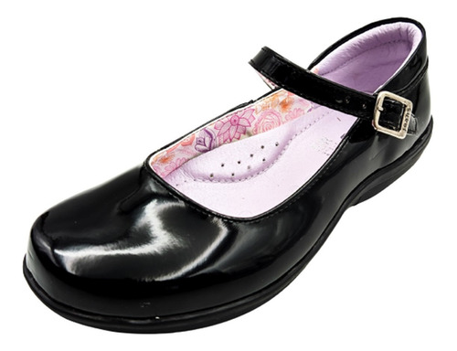 Zapato Escolar Balerina Charol Negro Niña Yuyin 37040 18/26