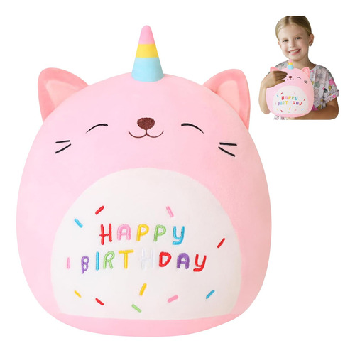 Juguete De Peluche De Unicornio De Cumpleaños,25 Cm