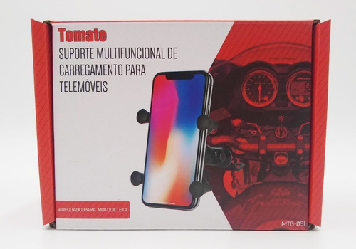 Imagem 4 de 6 de Suporte E Carregador De Celular Para Moto Com Usb Até 7 Pol