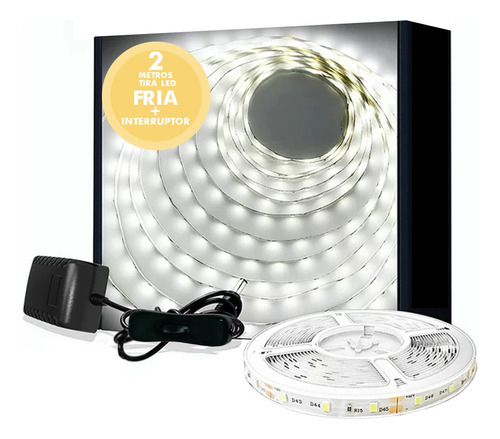 Kit Tira Led Luz Calida 5 Mts + Fuente Bajo Alacena Mesada 