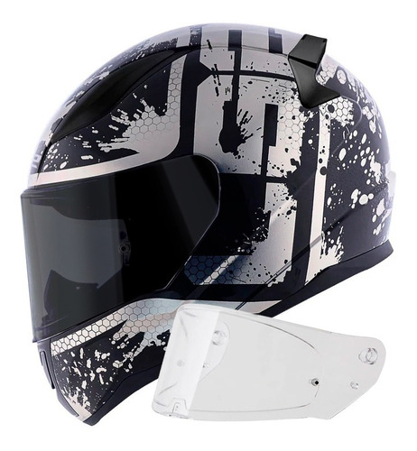 Capacete Ls2 Ff353 Spy Cromado + Espelhada Viseira