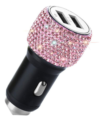 Cargador De Coche Usb Dual, Adaptador De Coche Bling Bling R