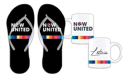 Kit Now United Chinelo E Caneca Porcelana Personalizada 