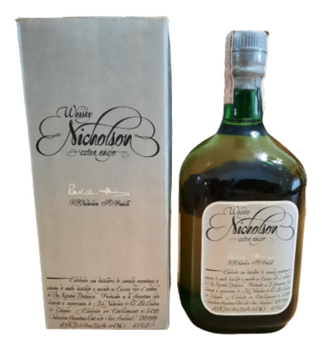 Antigua Botella De Whisky Nicholson Con Caja 