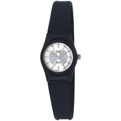 Reloj Q&q Para Dama Plateado Con Negro Vq87j002y