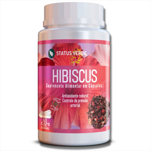 Extrato 100% Natural De Hibisco Puro - 60 Cáps De 500mg Sabor