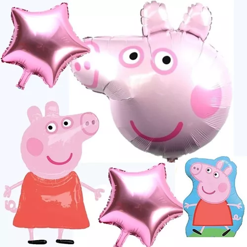 Paquete de Globos de Fiesta Peppa Pig - con Pancarta de Globos de Feliz  cumpleaños Rosa de 16 , Globos de Peppa de 35 y látex Mixto : :  Hogar y cocina